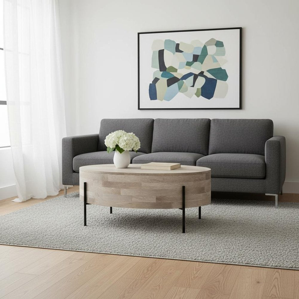 38" White Solid Wood Round Solid Coffee Table HomeRoots