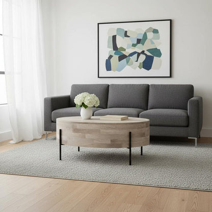 38" White Solid Wood Round Solid Coffee Table HomeRoots