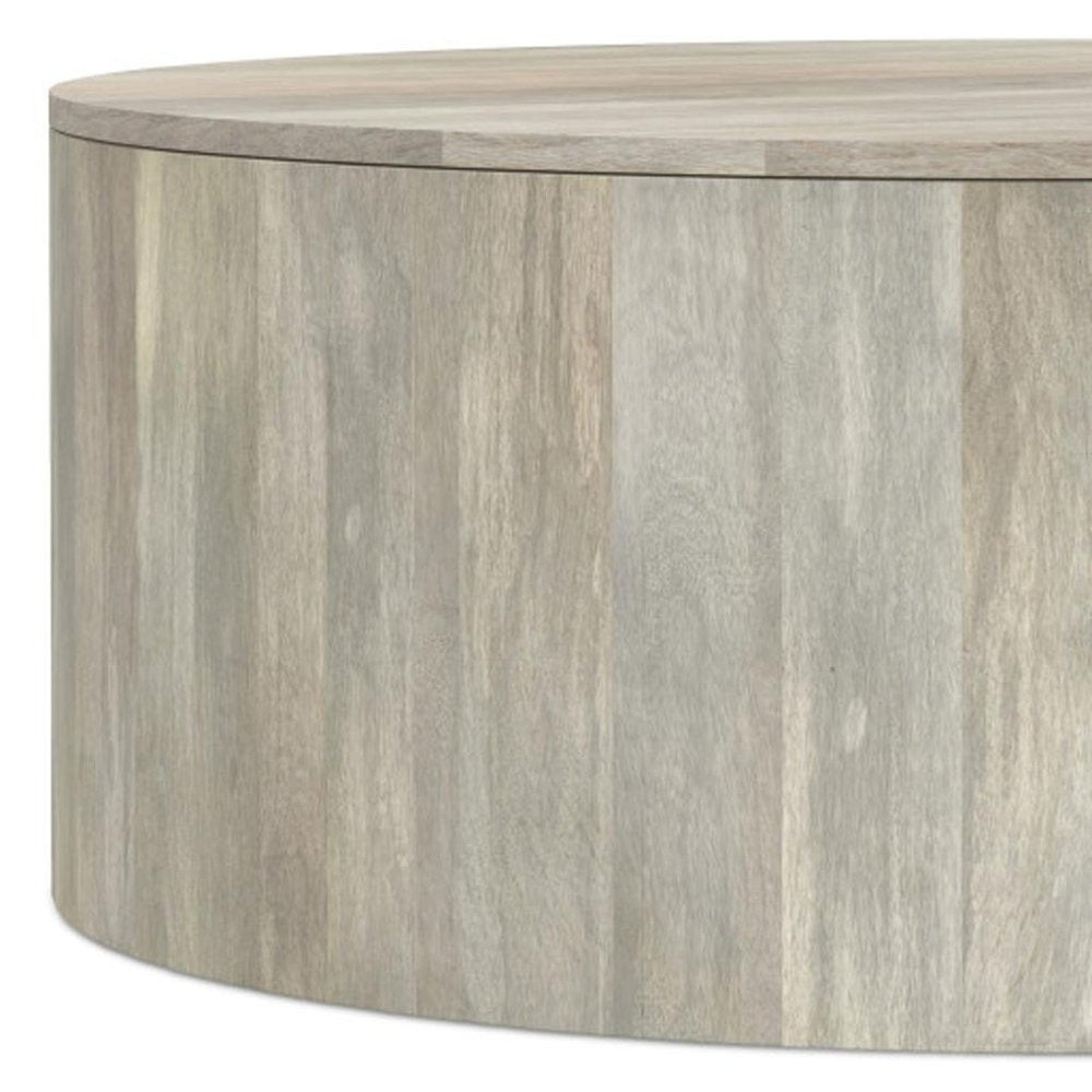 36" White Solid Wood Round Solid Coffee Table HomeRoots