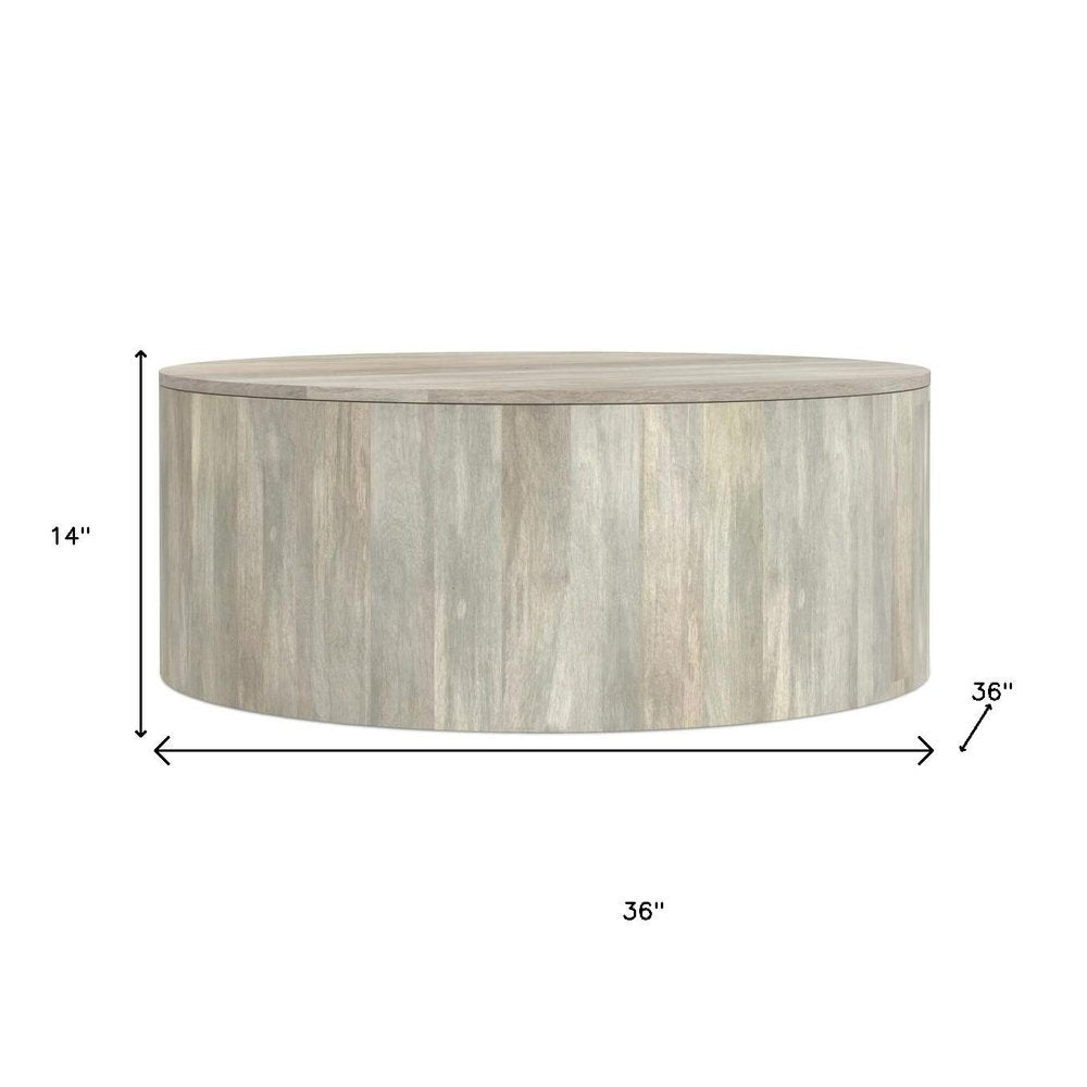 36" White Solid Wood Round Solid Coffee Table HomeRoots