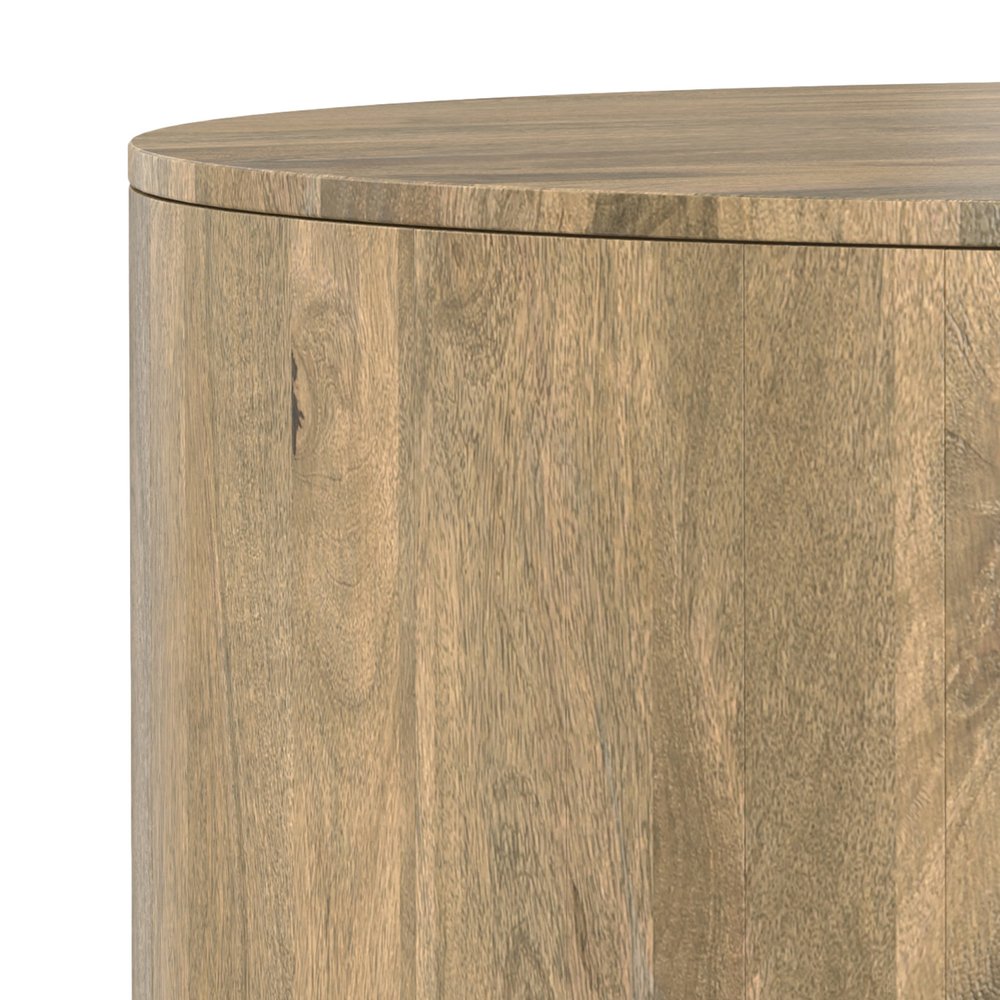 36" Brown Solid Wood Round Solid Coffee Table HomeRoots