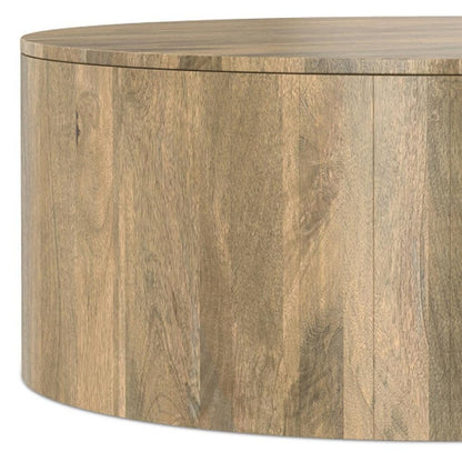36" Brown Solid Wood Round Solid Coffee Table HomeRoots