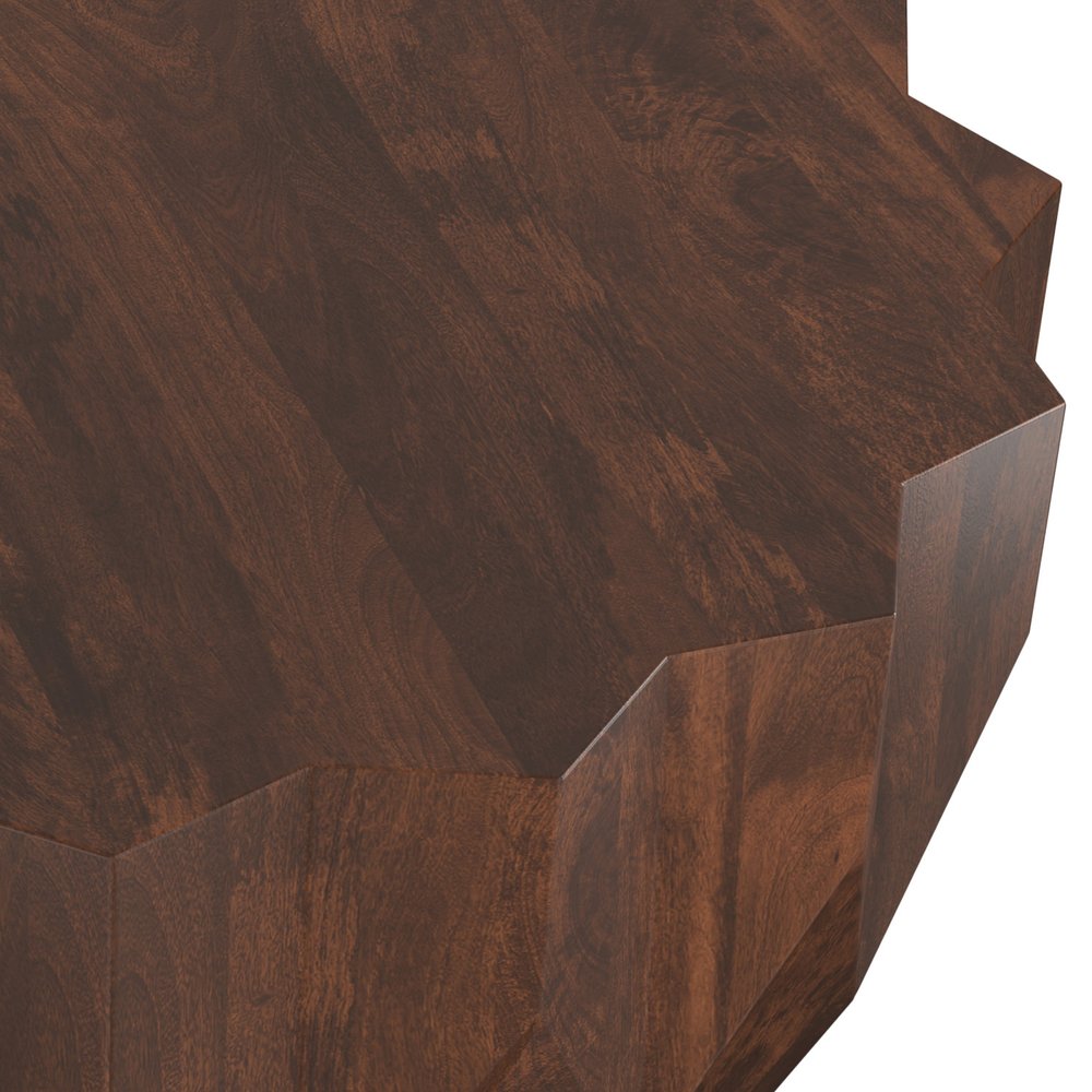 34" Walnut Solid Wood Free Form Solid Coffee Table — view 5