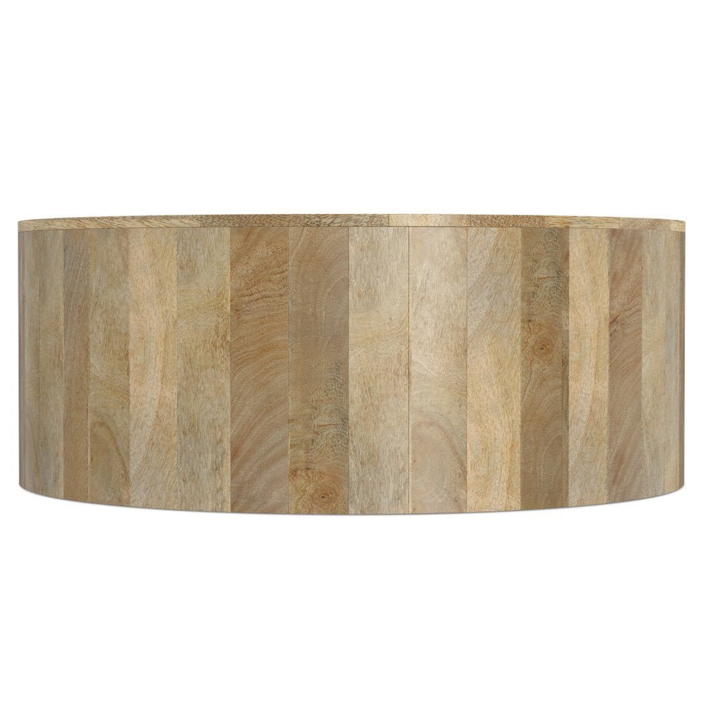 36" Natural Solid Wood Round Solid Coffee Table HomeRoots