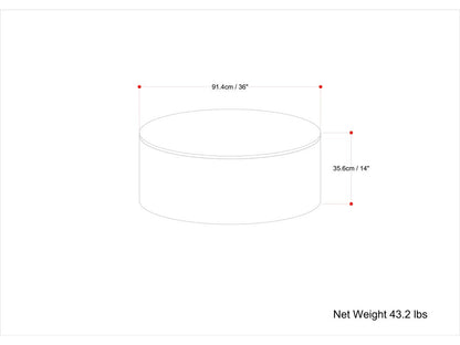 36" Natural Solid Wood Round Solid Coffee Table HomeRoots