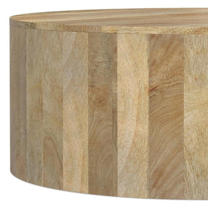 36" Natural Solid Wood Round Solid Coffee Table HomeRoots