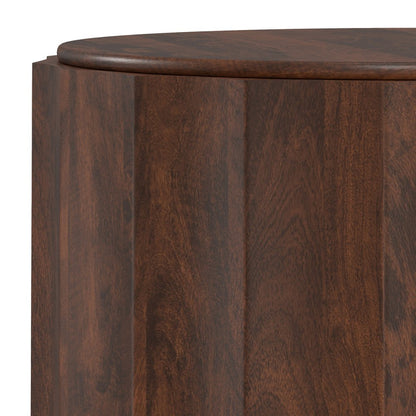 32" Brown Solid Wood Round Solid Coffee Table HomeRoots