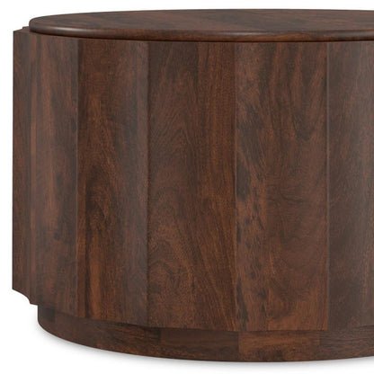 32" Brown Solid Wood Round Solid Coffee Table HomeRoots