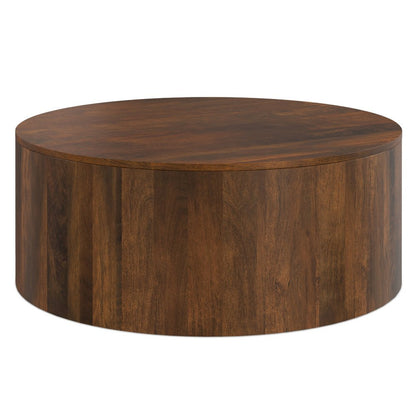 36" Brown Solid Wood Round Solid Coffee Table HomeRoots