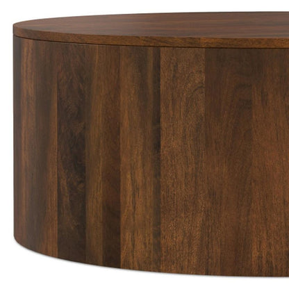 36" Brown Solid Wood Round Solid Coffee Table HomeRoots