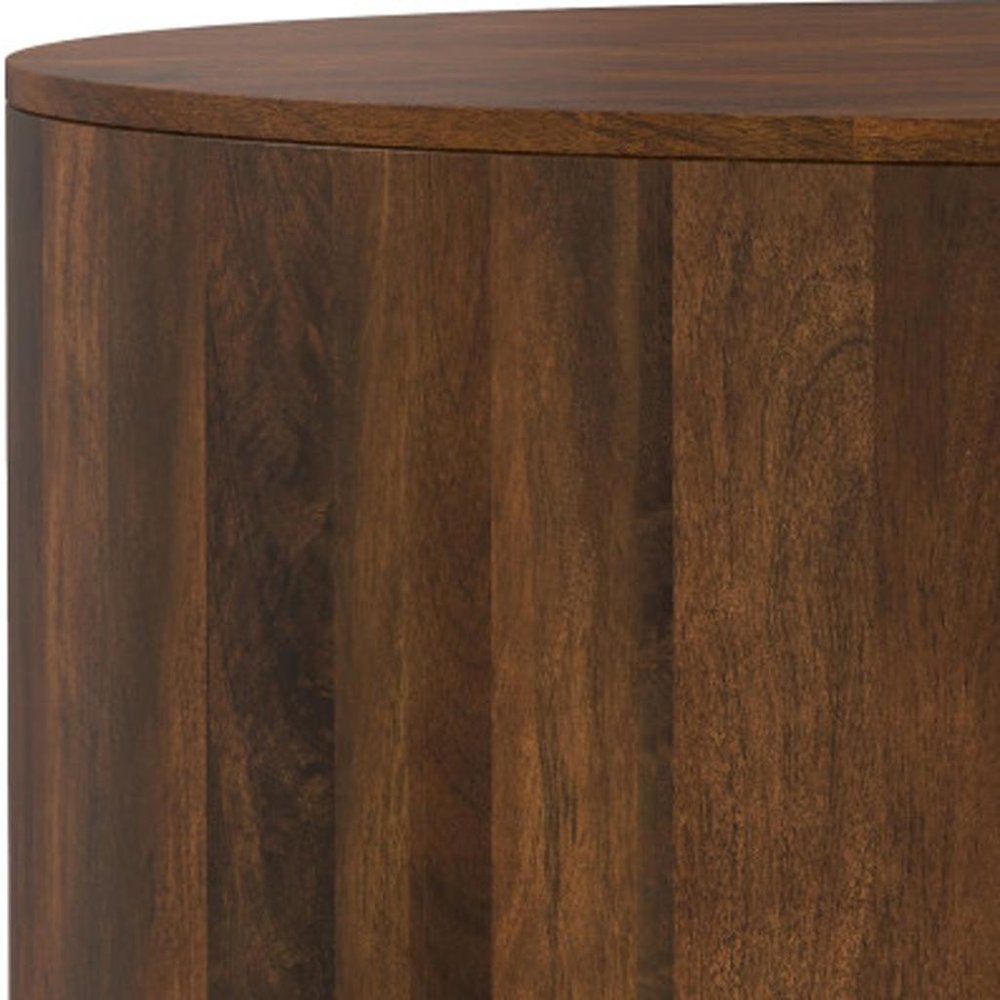 36" Brown Solid Wood Round Solid Coffee Table HomeRoots