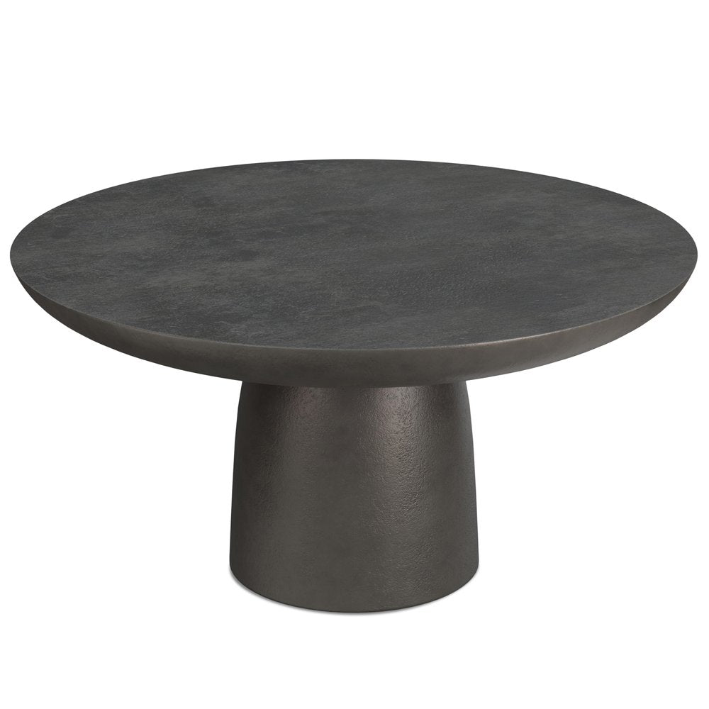 30" Black Aluminum Round Solid Coffee Table HomeRoots