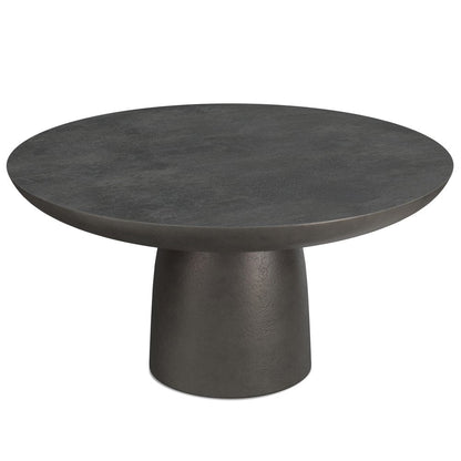 30" Black Aluminum Round Solid Coffee Table HomeRoots