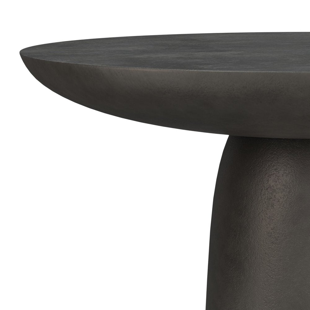 30" Black Aluminum Round Solid Coffee Table HomeRoots