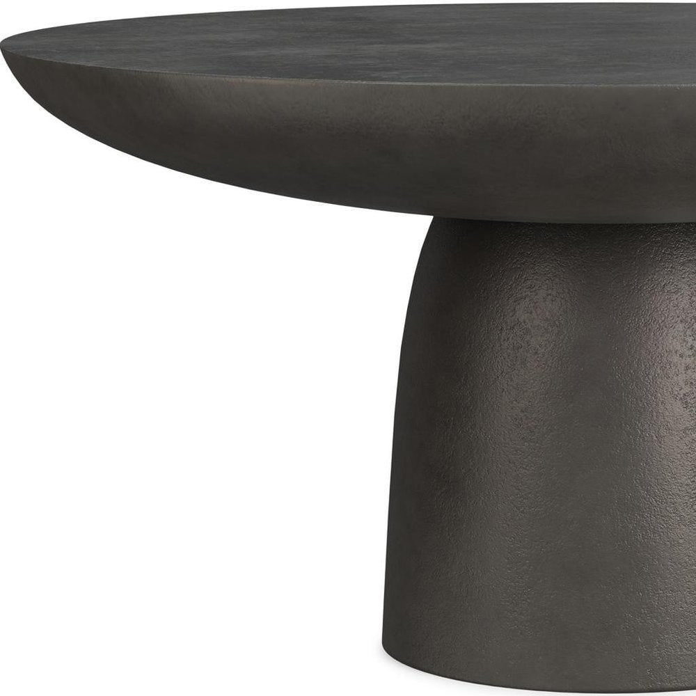 30" Black Aluminum Round Solid Coffee Table HomeRoots