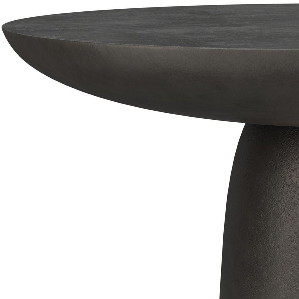 30" Black Aluminum Round Solid Coffee Table HomeRoots