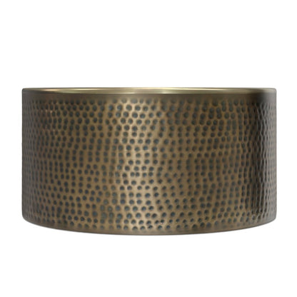 32" Antiqued Gold Iron Round Solid Coffee Table HomeRoots