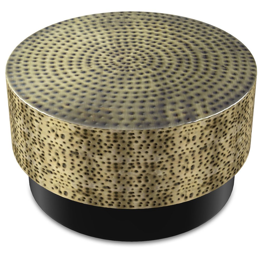 30" Black Iron Round Solid Coffee Table HomeRoots