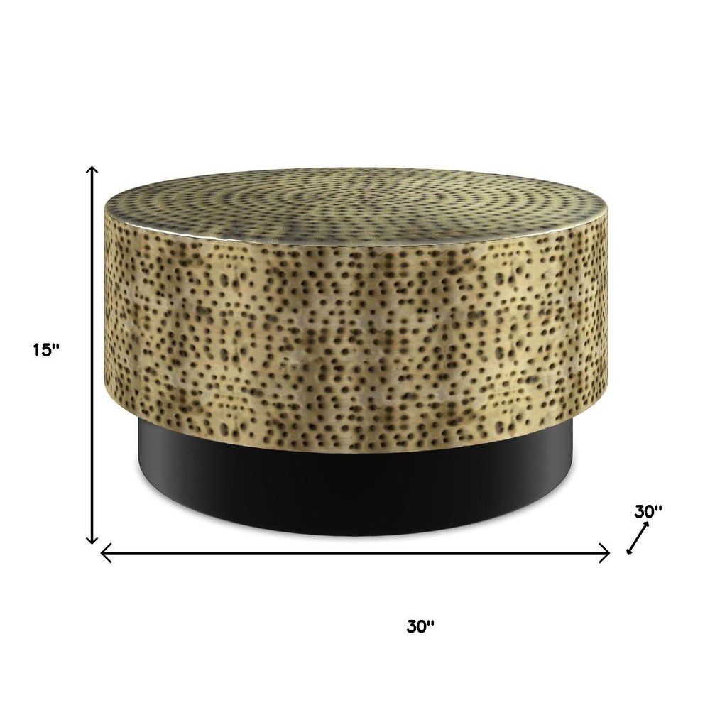 30" Black Iron Round Solid Coffee Table HomeRoots