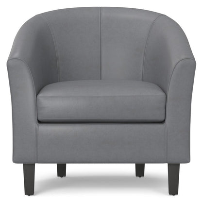 30" Gray and Dark Brown Leather Arm Chair HomeRoots