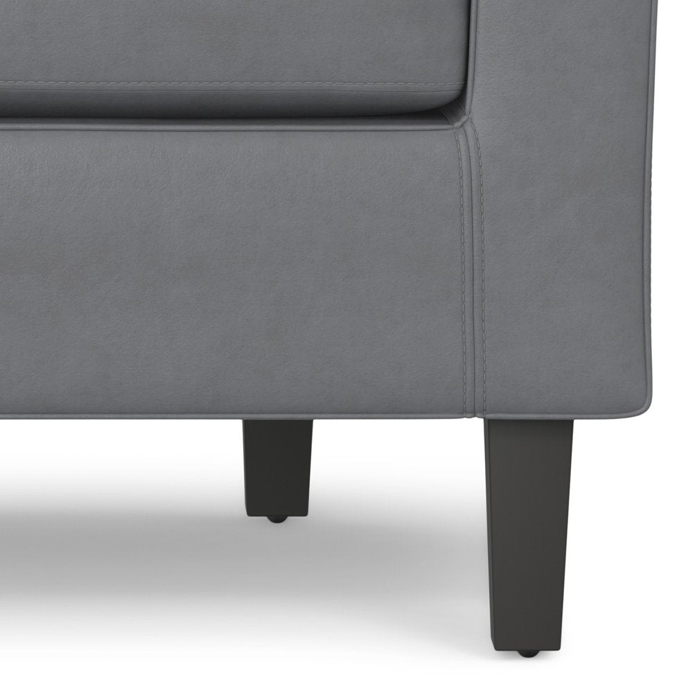30" Gray and Dark Brown Leather Arm Chair HomeRoots