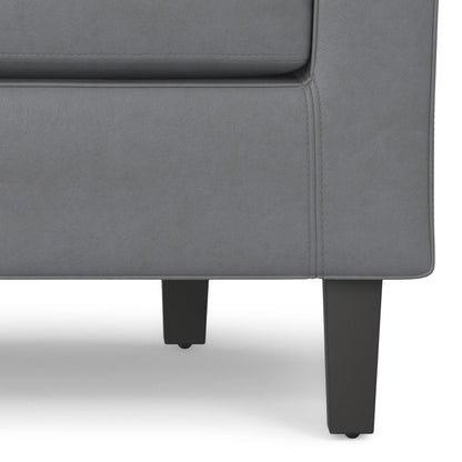 30" Gray and Dark Brown Leather Arm Chair HomeRoots