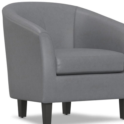 30" Gray and Dark Brown Leather Arm Chair HomeRoots