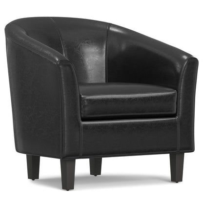 30" Black and Dark Brown Leather Arm Chair HomeRoots