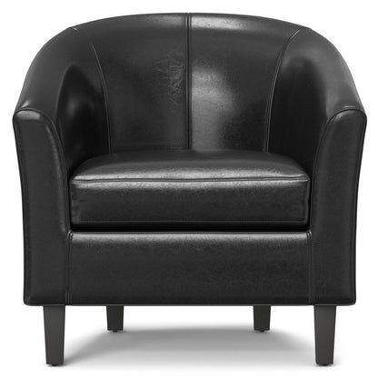 30" Black and Dark Brown Leather Arm Chair HomeRoots