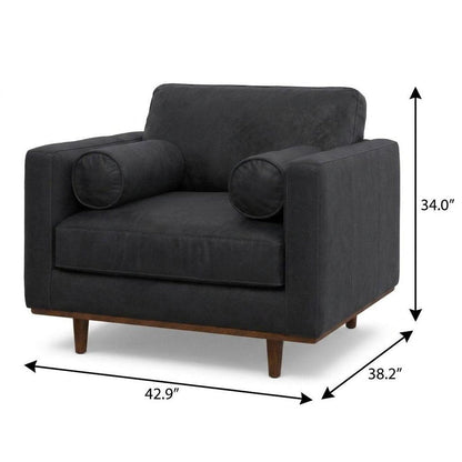 43" Black and Brown Leather Arm Chair HomeRoots