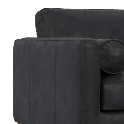 43" Black and Brown Leather Arm Chair HomeRoots