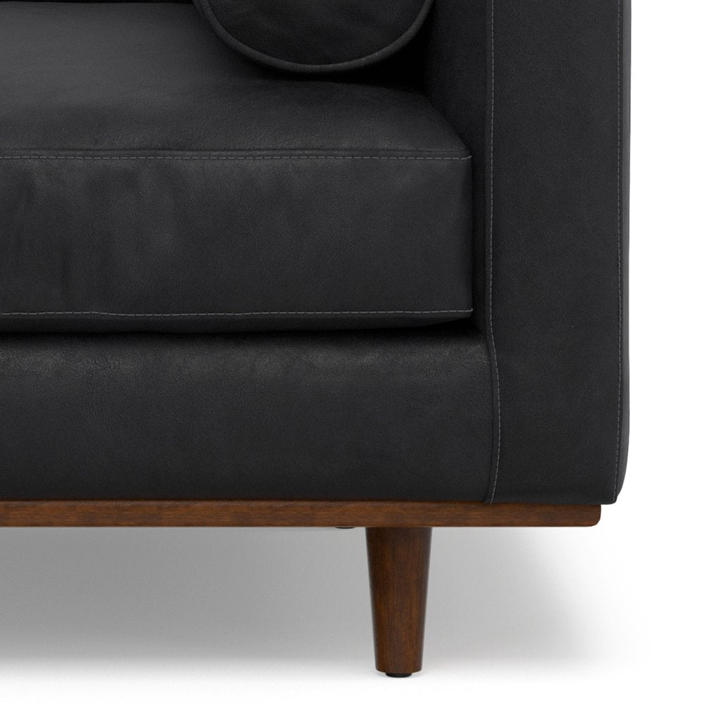 43" Black and Brown Leather Arm Chair HomeRoots
