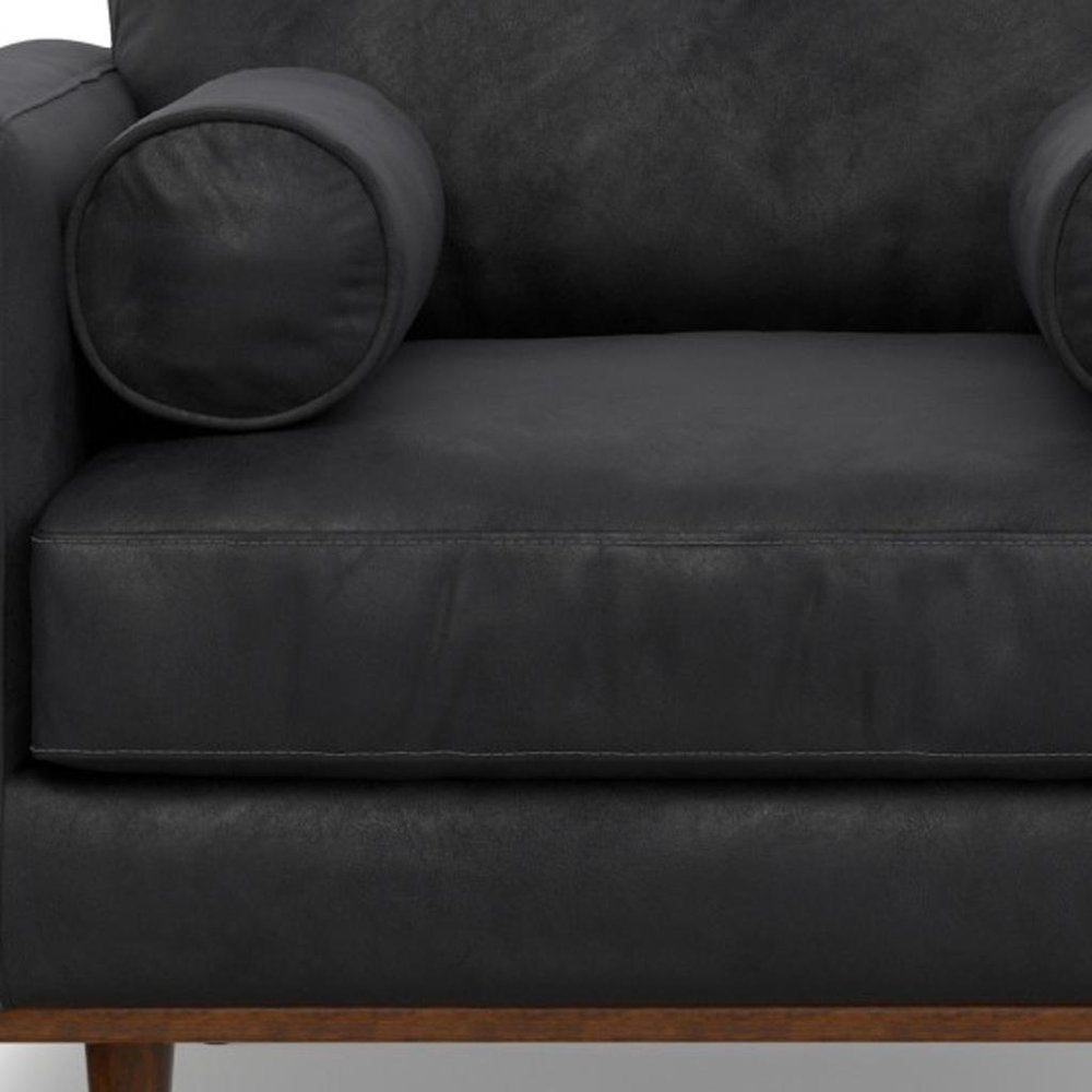 43" Black and Brown Leather Arm Chair HomeRoots