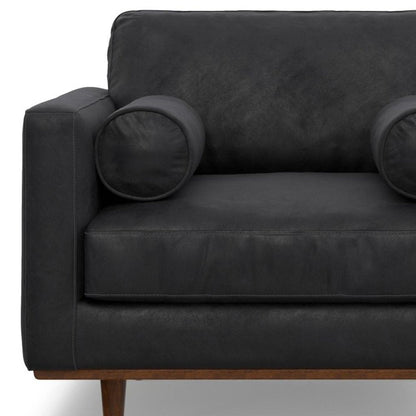 43" Black and Brown Leather Arm Chair HomeRoots