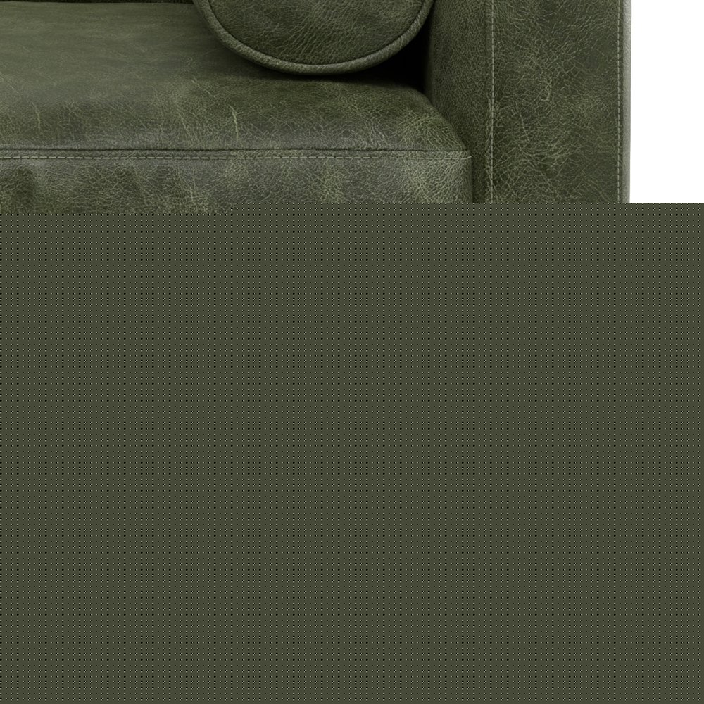 43" Green and Brown Leather Arm Chair HomeRoots