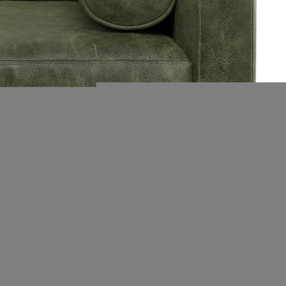 43" Green and Brown Leather Arm Chair HomeRoots
