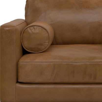 43" Brown Leather Arm Chair HomeRoots