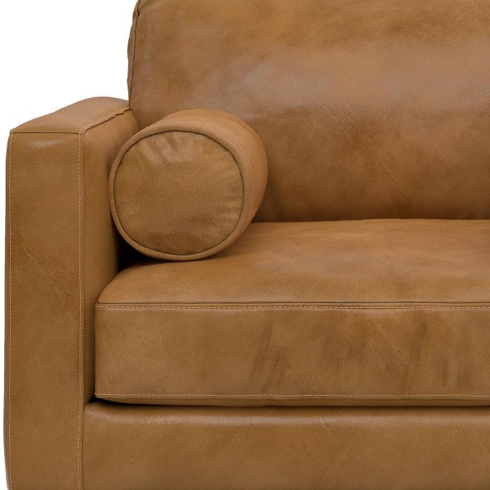 43" Brown Leather Arm Chair HomeRoots