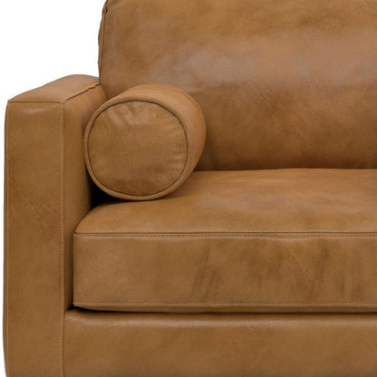43" Brown Leather Arm Chair HomeRoots
