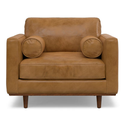 43" Brown Leather Arm Chair HomeRoots