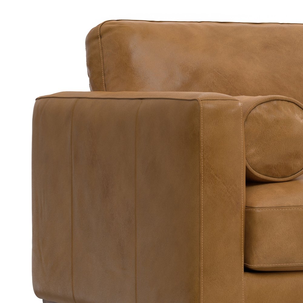 43" Brown Leather Arm Chair HomeRoots