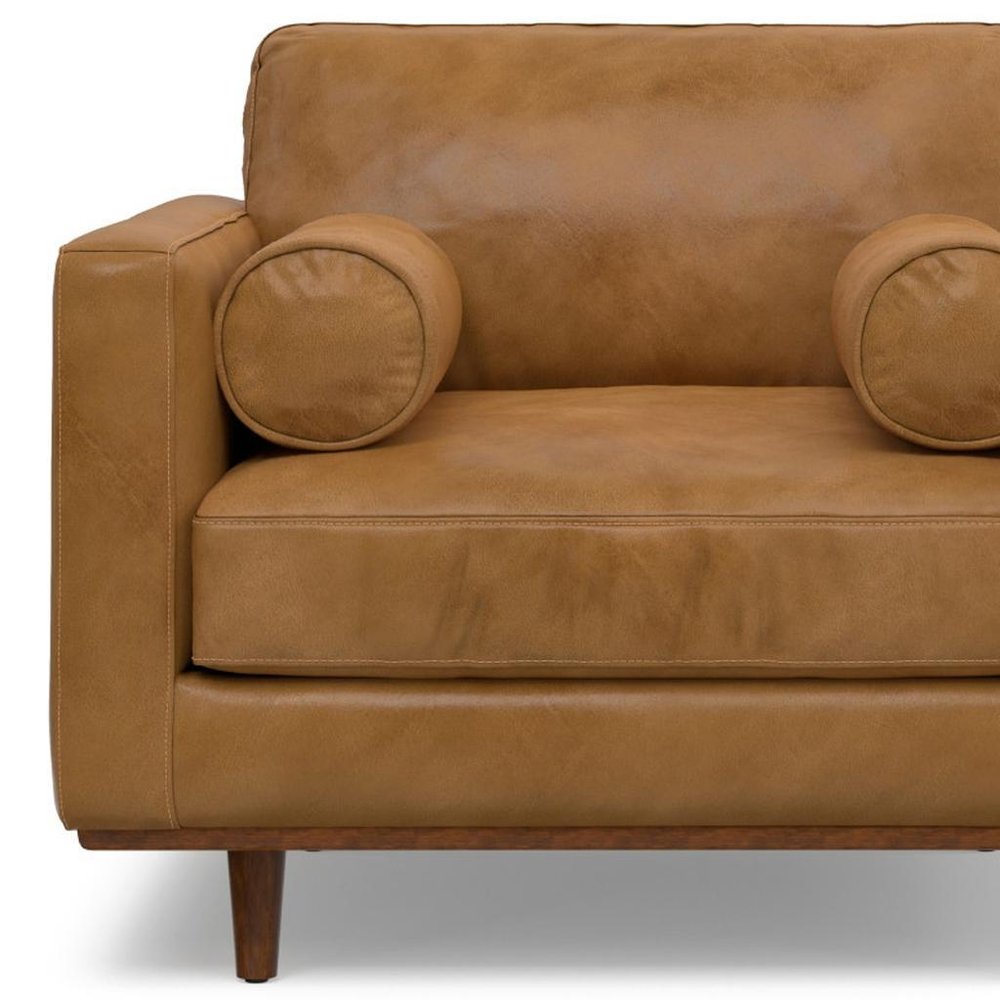 43" Brown Leather Arm Chair HomeRoots
