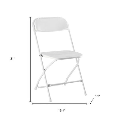 Set of Four White Metal Outdoor Folding Stacking Dining Chairs HomeRoots