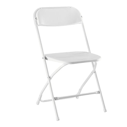 Set of Six White Metal Outdoor Folding Stacking Dining Chairs HomeRoots