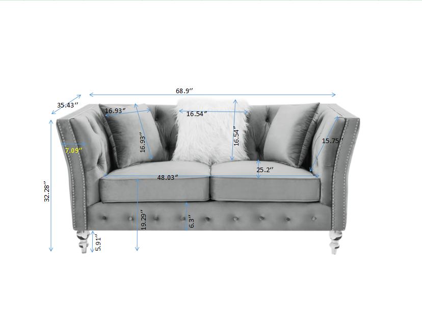 Loveseat Tufted Sofa for Living Room