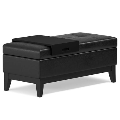42" Cream And Dark Brown Tufted Faux Leather And Solid Wood Upholstered Storage Bedroom Stool With Flip Top HomeRoots