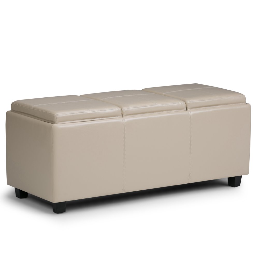 42" Black And Dark Brown Ottoman With Storage — view 1