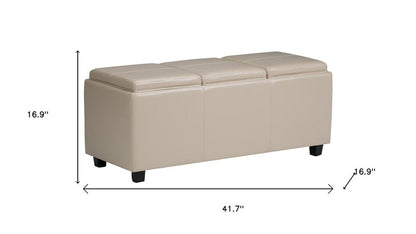 42" Black And Dark Brown Ottoman With Storage HomeRoots