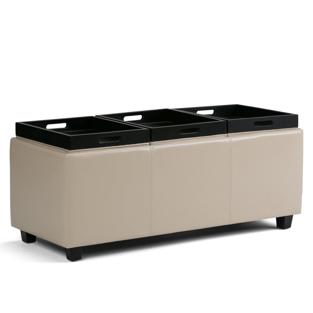 42" Black And Dark Brown Ottoman With Storage HomeRoots