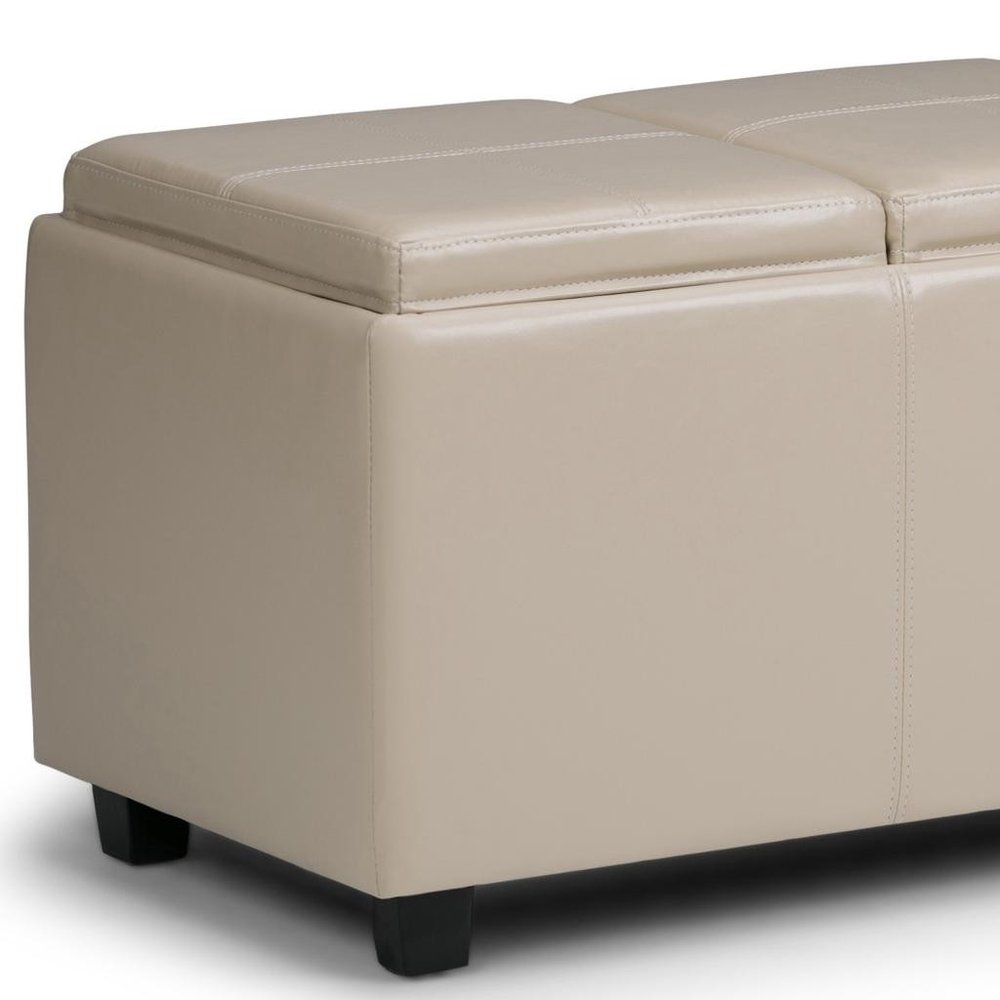 42" Black And Dark Brown Ottoman With Storage — view 4